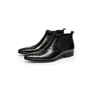 Botas Masculinas Luxo Croctex Casual Zipper Ankle Boots