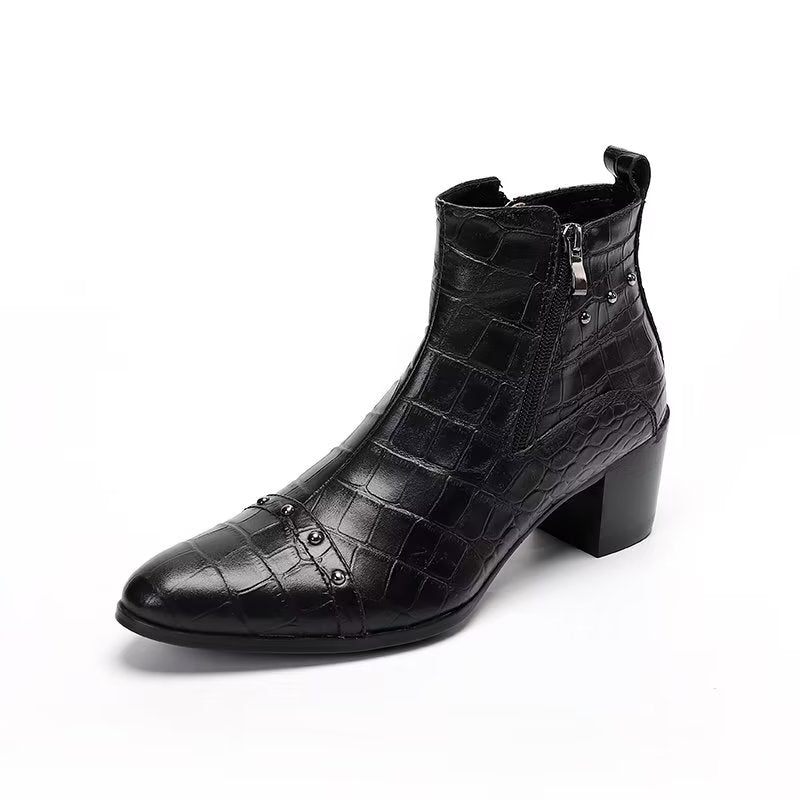 Botas Masculinas Luxuosas Couro Crocodilo Sofisticadas