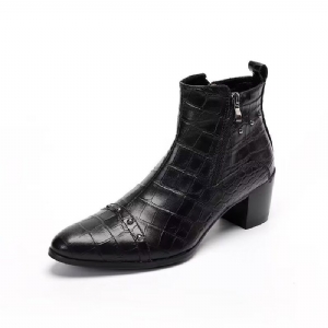 Botas Masculinas Luxuosas Couro Crocodilo Sofisticadas