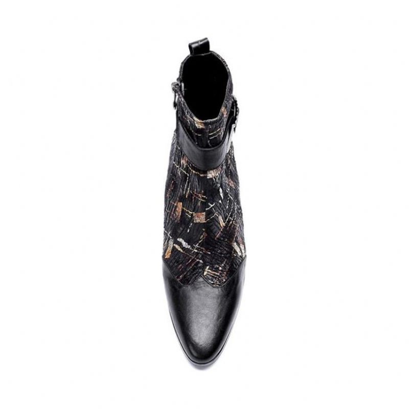 Botas Masculinas Mocassins Casamento Salto Alto - Preto