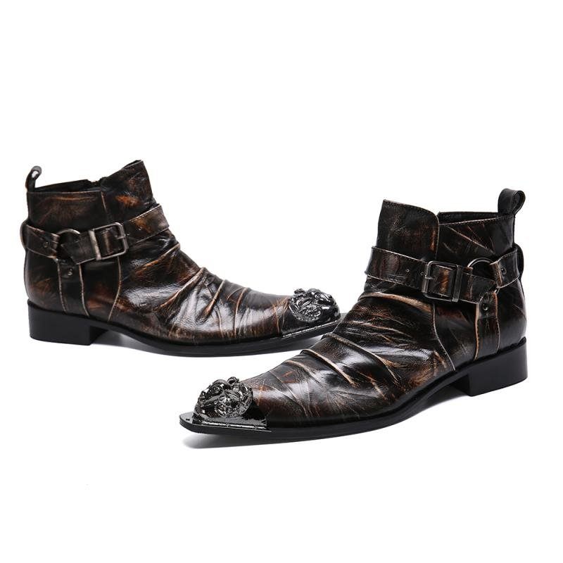 Botas Masculinas Mocassins Luxuosos - Café