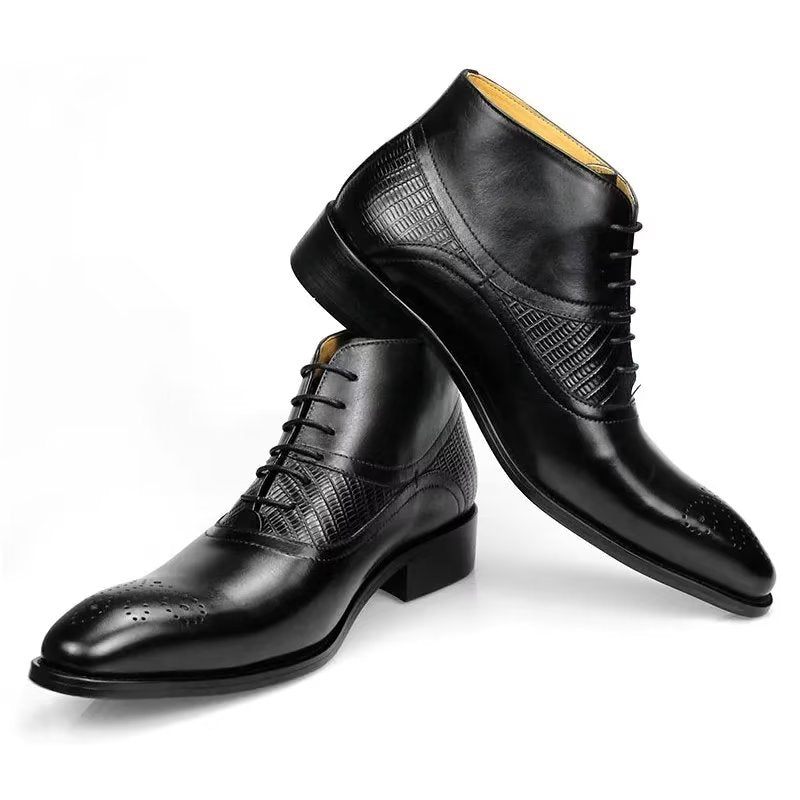 Botas Masculinas Modernas Com Cadarço - Preto 