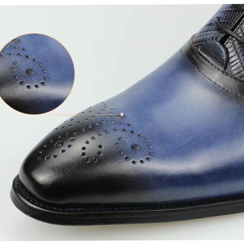 Botas Masculinas Modernas Com Cadarço -  Azul