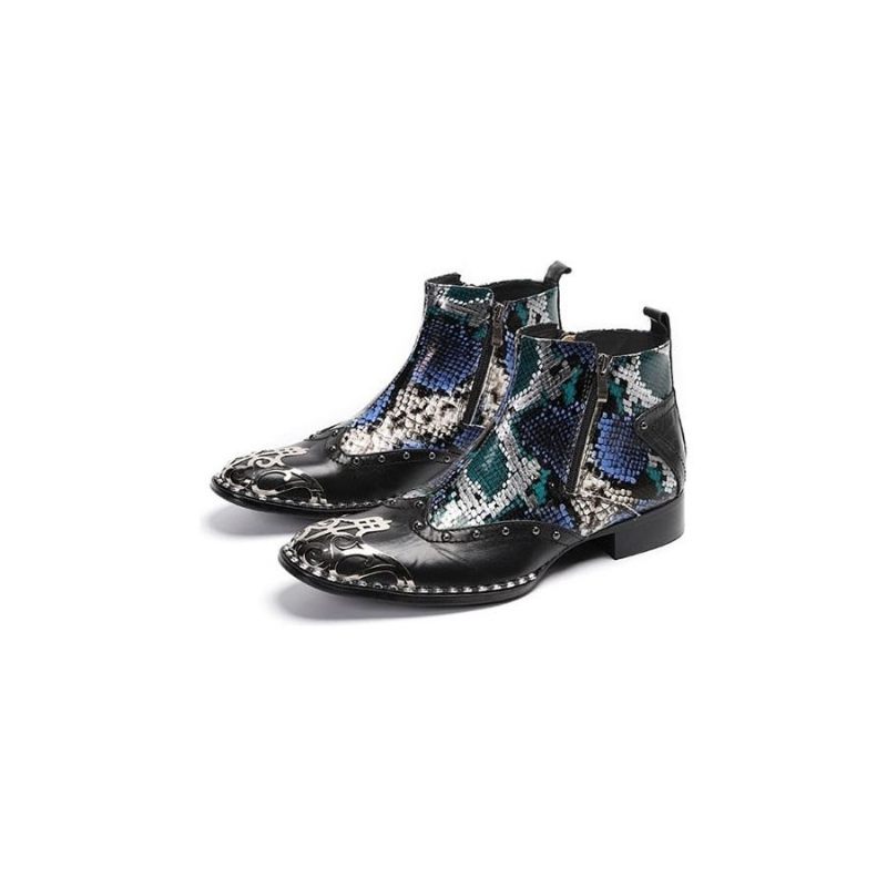 Botas Masculinas Motolux Pele Cobra Mocassins - Multicolorido