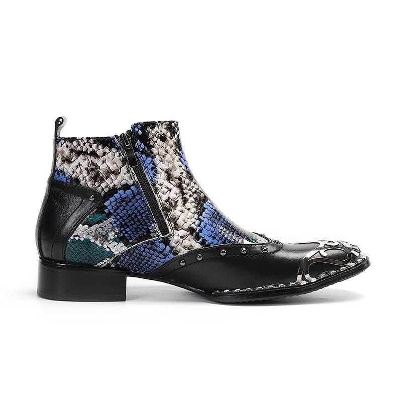 Botas Masculinas Motolux Pele Cobra Mocassins - Multicolorido