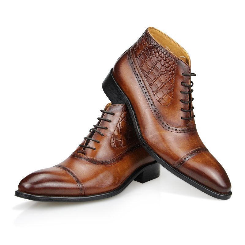 Botas Masculinas Opulentas Croctex Com Bico Fino - Café