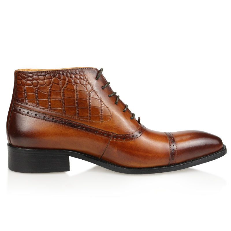 Botas Masculinas Opulentas Croctex Com Bico Fino - Café