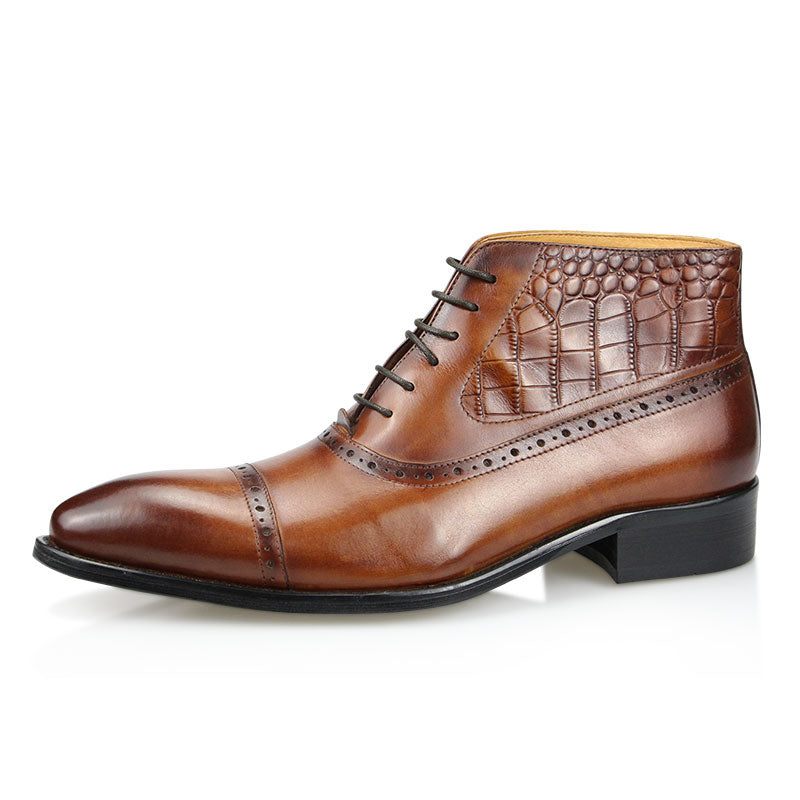 Botas Masculinas Opulentas Croctex Com Bico Fino - Café