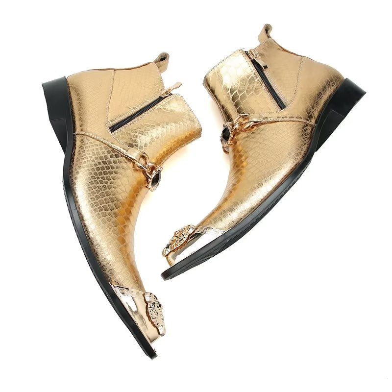 Botas Masculinas Para Festa Chique - Ouro