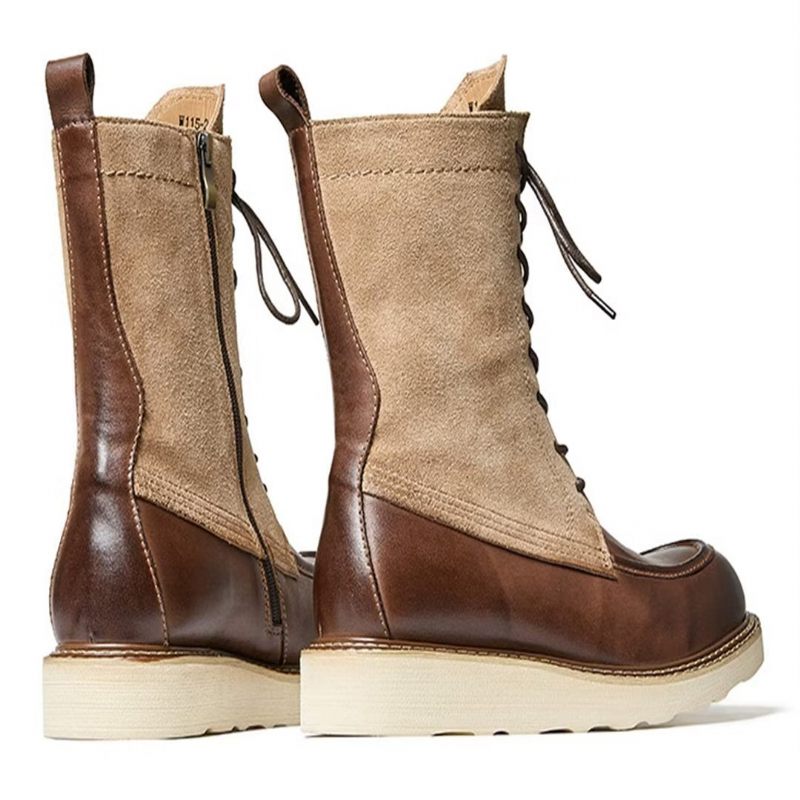 Botas Masculinas Pele Carneiro Chique Vintage - Marrom