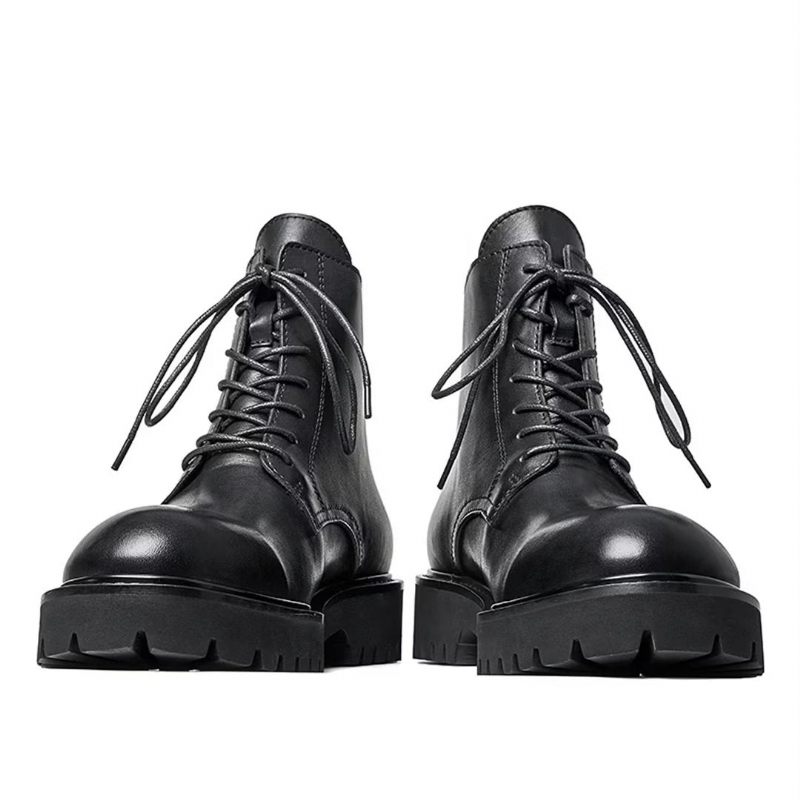 Botas Masculinas Pele Carneiro Chique Vintage Camurça - Preto