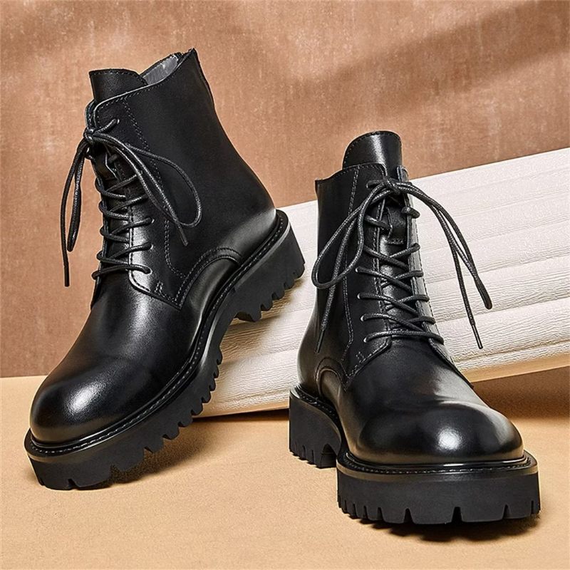 Botas Masculinas Pele Carneiro Chique Vintage Camurça - Preto