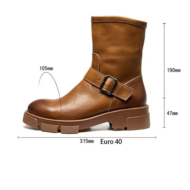 Botas Masculinas Pele Carneiro Chique Vintage Com Zíper Bota Clássica - Marrom