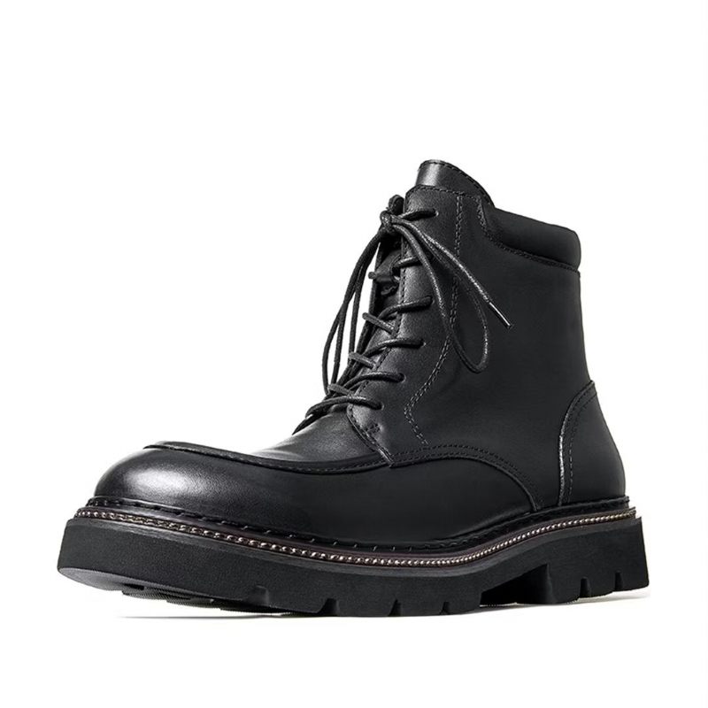 Botas Masculinas Pele Carneiro Chique Vintage Em Dois Tons