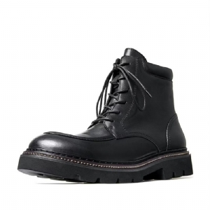 Botas Masculinas Pele Carneiro Chique Vintage Em Dois Tons