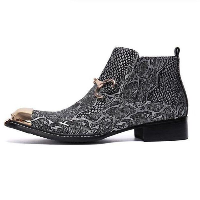 Botas Masculinas Serpenté Mocassins - Prata