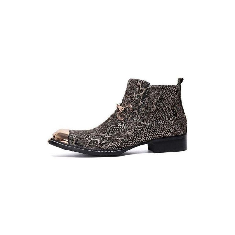 Botas Masculinas Serpenté Mocassins - Ouro