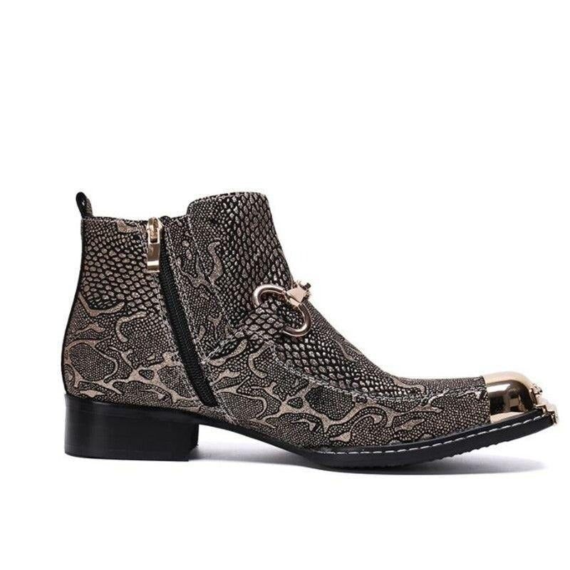 Botas Masculinas Serpenté Mocassins - Ouro