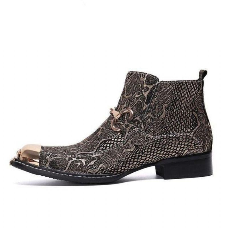 Botas Masculinas Serpenté Mocassins - Ouro