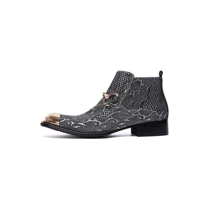 Botas Masculinas Serpenté Mocassins - Prata