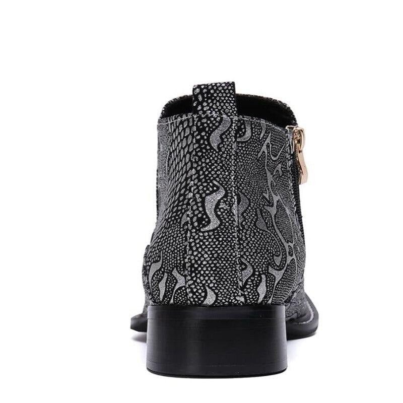 Botas Masculinas Serpenté Mocassins - Prata