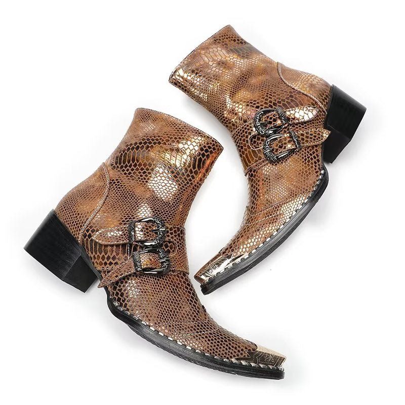 Botas Masculinas Sociais Elegantes - Ouro 1