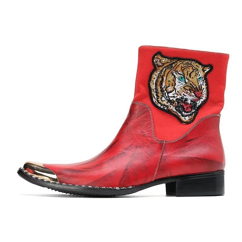 Botas Masculinas Sociais Elegantes - Vermelho