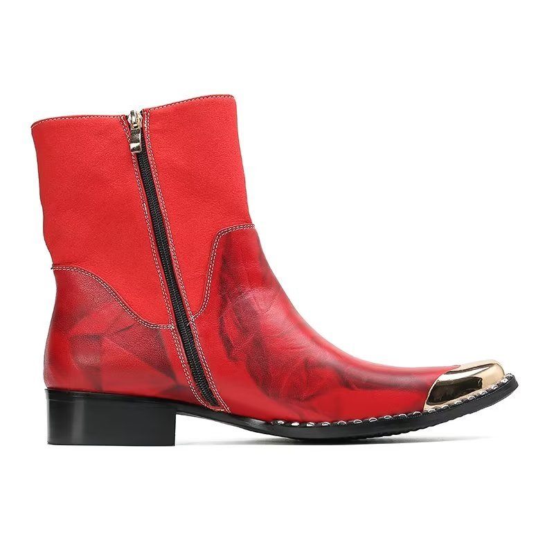 Botas Masculinas Sociais Elegantes - Vermelho