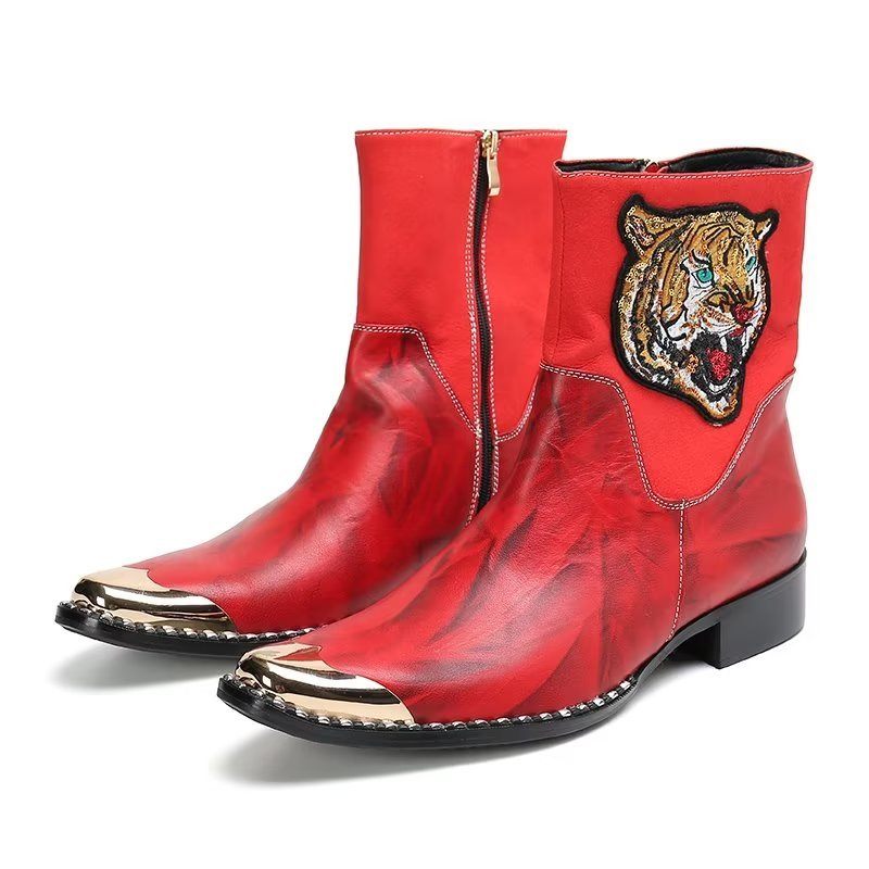 Botas Masculinas Sociais Elegantes - Vermelho