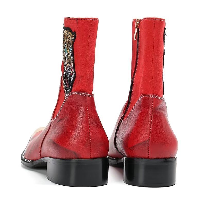 Botas Masculinas Sociais Elegantes - Vermelho