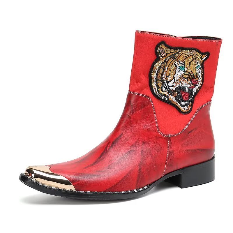 Botas Masculinas Sociais Elegantes - Vermelho