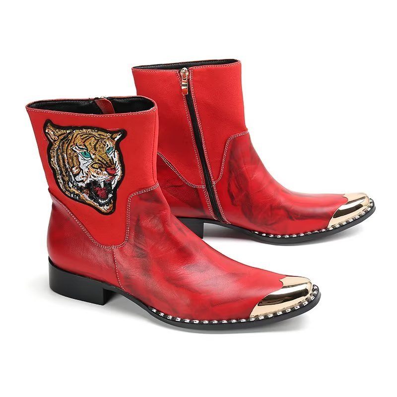 Botas Masculinas Sociais Elegantes - Vermelho