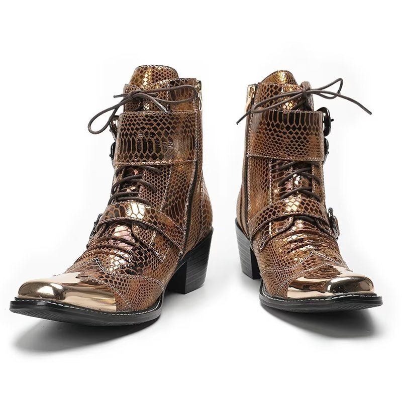 Botas Masculinas Sociais Elegantes - Ouro