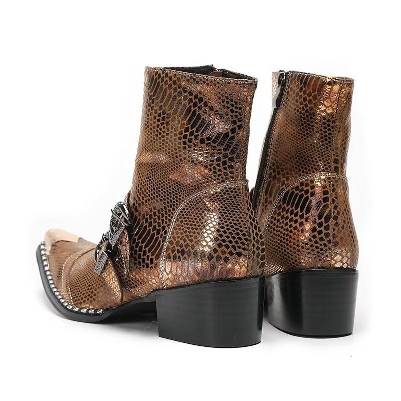 Botas Masculinas Sociais Elegantes - Ouro 1