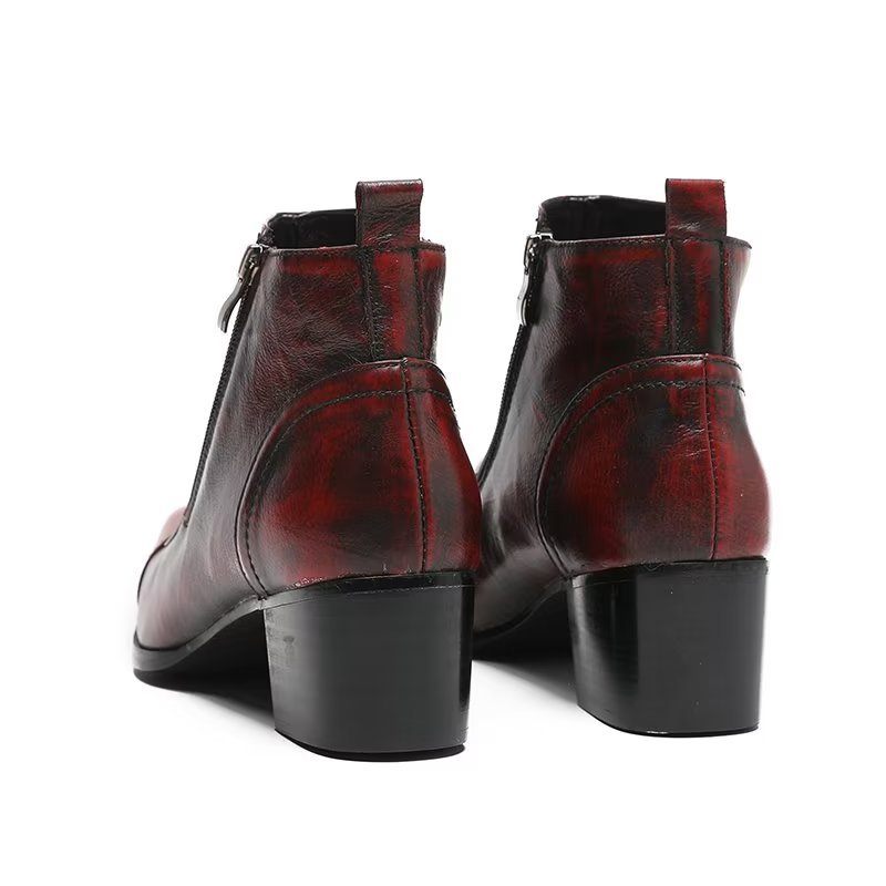 Botas Masculinas Sociais Elegantes - Vermelho