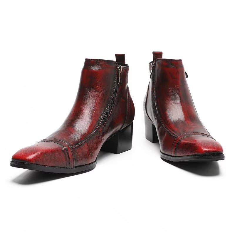 Botas Masculinas Sociais Elegantes - Vermelho