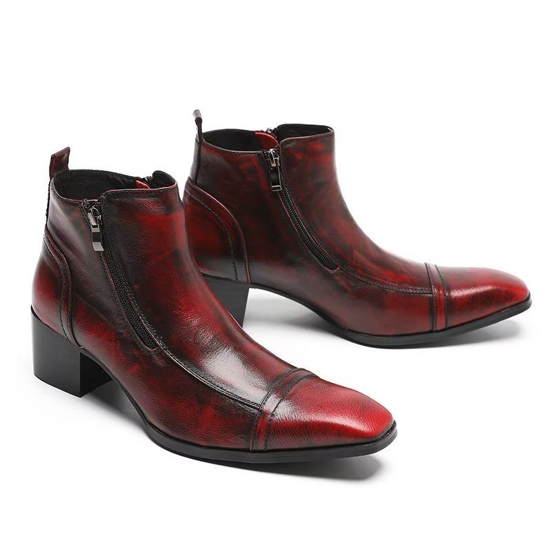 Botas Masculinas Sociais Elegantes - Vermelho