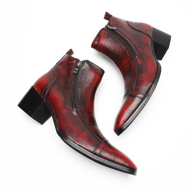 Botas Masculinas Sociais Elegantes - Vermelho