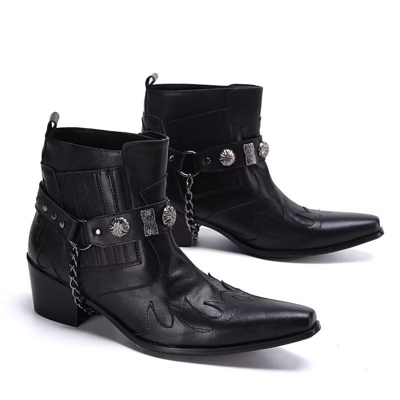 Botas Masculinas Sociais Exóticas - Preto