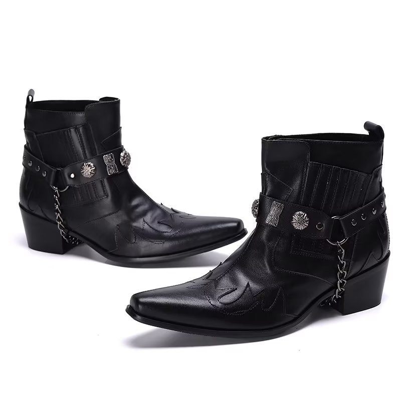 Botas Masculinas Sociais Exóticas - Preto