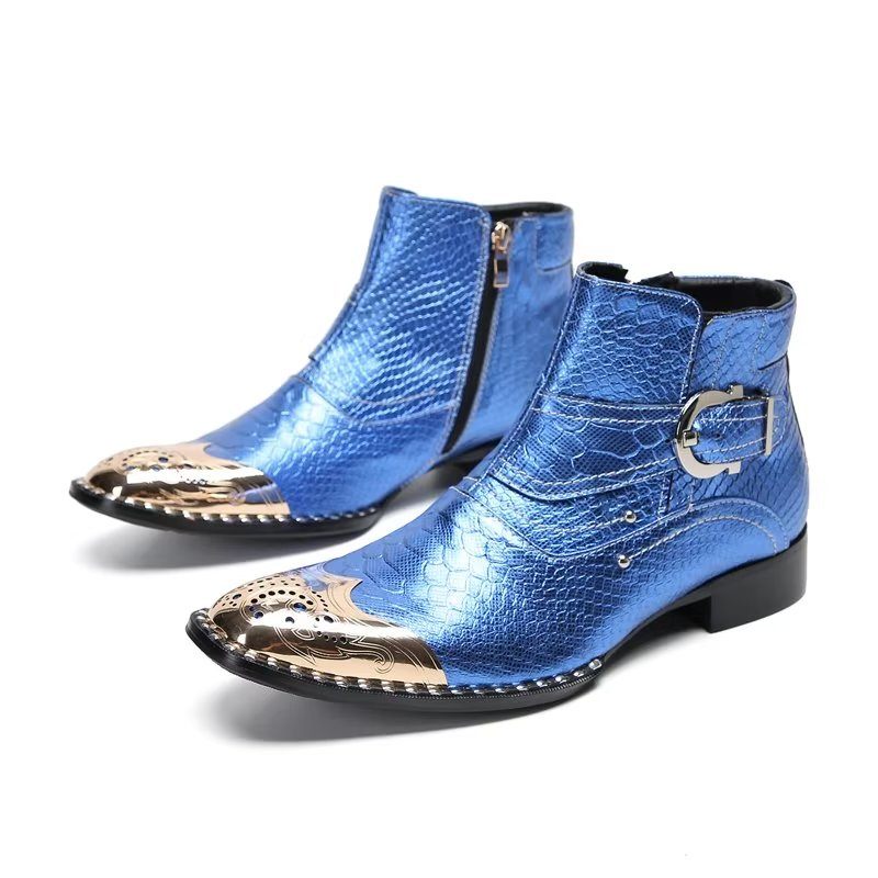 Botas Masculinas Sociais Luxuosas -  Azul