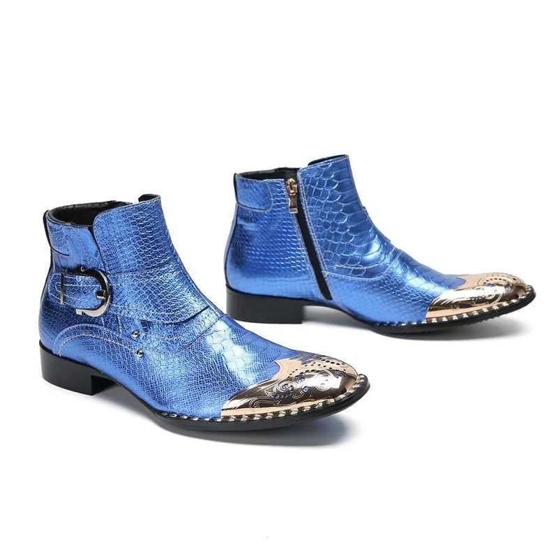 Botas Masculinas Sociais Luxuosas -  Azul