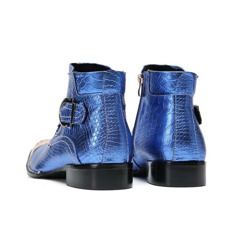 Botas Masculinas Sociais Luxuosas -  Azul