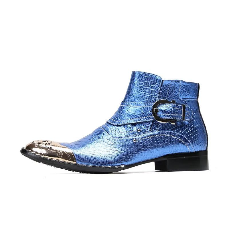 Botas Masculinas Sociais Luxuosas -  Azul