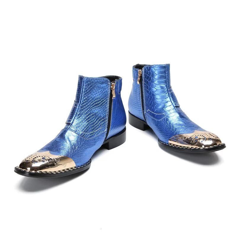 Botas Masculinas Sociais Luxuosas -  Azul