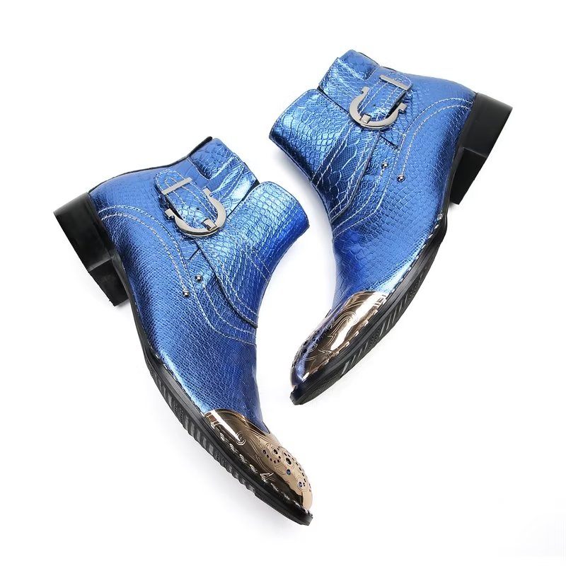 Botas Masculinas Sociais Luxuosas -  Azul