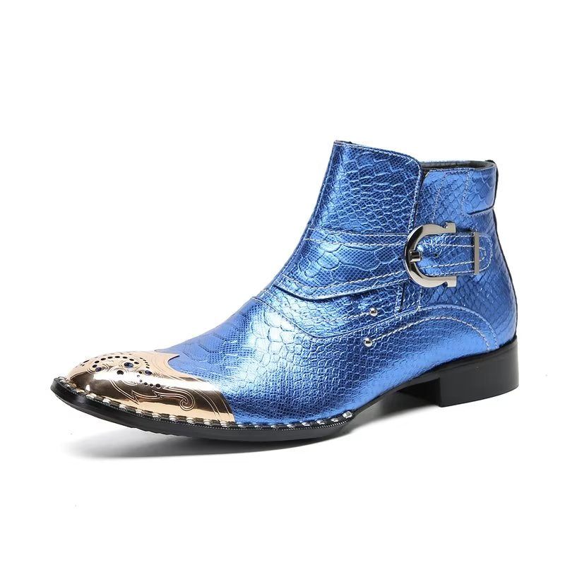 Botas Masculinas Sociais Luxuosas -  Azul