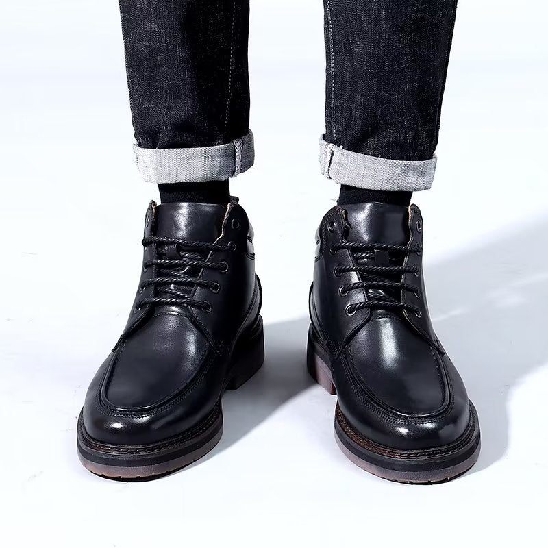 Botas Masculinas Sociais Opulentas Com Forro Pele - Preto