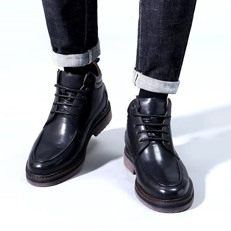 Botas Masculinas Sociais Opulentas Com Forro Pele - Preto