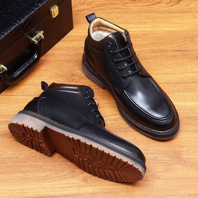 Botas Masculinas Sociais Opulentas Com Forro Pele - Preto